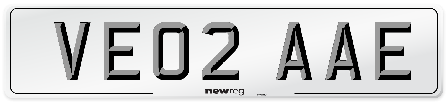 VE02 AAE Number Plate from New Reg